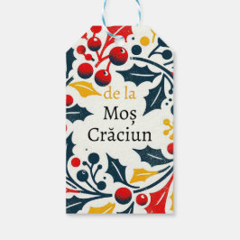 Etiquetas Para Regalos Feliz Navidad - Rumano - Corona de Papá Noel