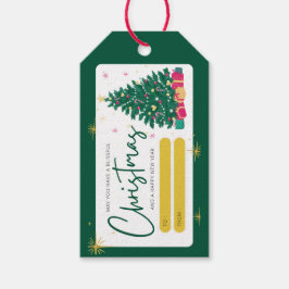 Etiquetas Para Regalos Feliz navidad saludo oro verde rojo