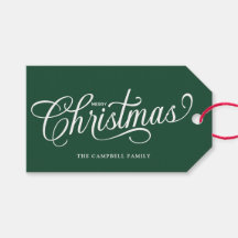 Feliz Navidad Script Verde Bosque