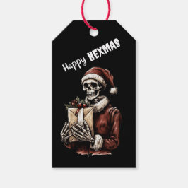 Etiquetas Para Regalos Feliz Navidad Spooky Skeleton Gótico