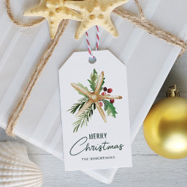 Etiquetas Para Regalos Feliz Navidad Starfish Tropical Beach