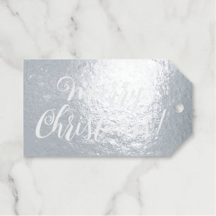 Etiquetas Para Regalos Feliz Navidad suntuoso guión kraft papel plata