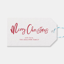 Etiquetas Para Regalos Feliz Navidad | Tipografía roja