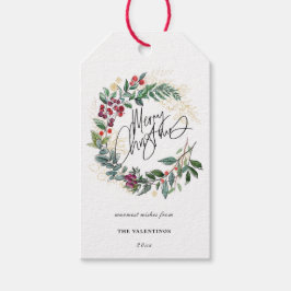 Etiquetas Para Regalos Feliz Navidad Wreath Botánica