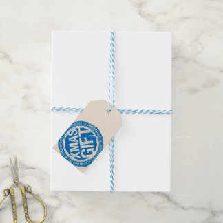 Etiquetas Para Regalos Feliz Navidad XMAS Azul y Crema a, desde