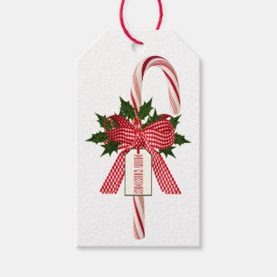 Etiquetas Para Regalos Feliz nombre de Navidad Candy Canes vacaciones eti