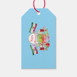 Etiquetas Para Regalos Feliz Norooz Haft Sin con banderas de León y Sol