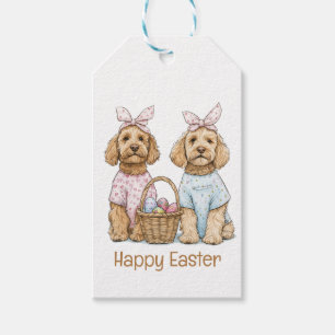 Etiquetas Para Regalos Feliz Pascua Perros Goldendoodle
