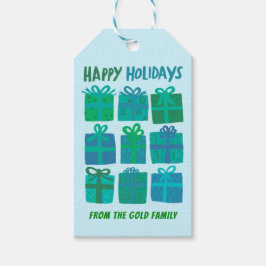 Etiquetas Para Regalos FELIZ Regalos de VACACIONES Presenta PERSONALIZADO