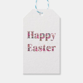 Etiquetas Para Regalos Feliz texto decorativo de Pascua