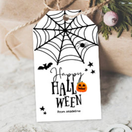 Etiquetas Para Regalos Feliz truco de Halloween o trata a Spiderweb Spook