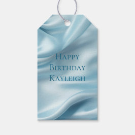 Etiquetas Para Regalos Feminine Light Blue Faux Satin