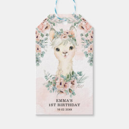 Etiquetas Para Regalos Feminine Llama Rubor Pink Floral Greeneration Cump