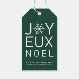 Etiquetas Para Regalos Feriado Minimalista de Green Joyeux Noel