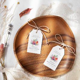 Etiquetas Para Regalos Festejo de Boda Floral Acuarela Colorida Personali