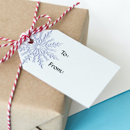 Etiquetas Para Regalos Festín de nieve azul en feriado de Navidades blanc