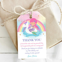 Etiquetas Para Regalos Festividad de cumpleaños de la sirena y la unicorn