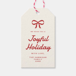 Etiquetas Para Regalos Festividad de las franjas de caña de vintage rojo