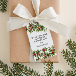 Etiquetas Para Regalos Festividad de los Navidades de Antique Holly
