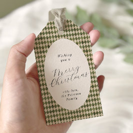Etiquetas Para Regalos Festividad de los Navidades de Green Plaid