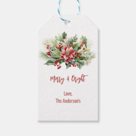 Etiquetas Para Regalos Festividad de los Navidades de Merry Bright Poinse