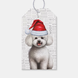 Etiquetas Para Regalos Festividad de los Navidades de perro de Bichon Fri