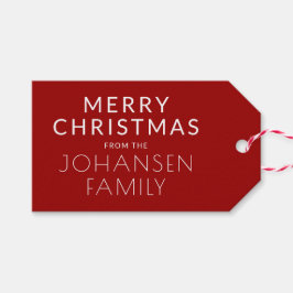 Etiquetas Para Regalos Festividad del Crimson Minimalista moderno rojo "H
