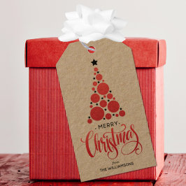Etiquetas Para Regalos Festividad moderna del árbol de Navidad rojo