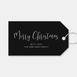 Etiquetas Para Regalos Festividad navideña de Black White
