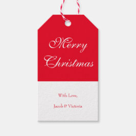 Etiquetas Para Regalos Festividad simple con guiones rojos Feliz Navidad