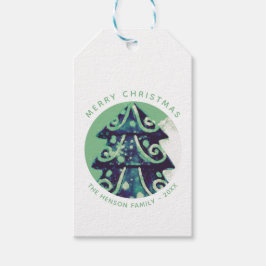 Etiquetas Para Regalos Festividades de la familia del Árbol de Navidad Ve