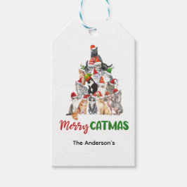 Etiquetas Para Regalos Festividades de los Navidades del gato del árbol d