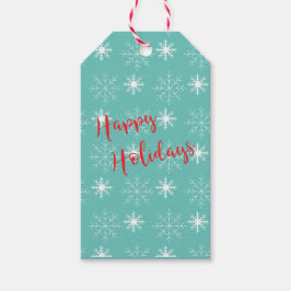 Etiquetas Para Regalos Festividades felices de color rojo moderno, Verde