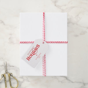 Etiquetas Para Regalos Festividades mínimas de oro rojo festivo más felic
