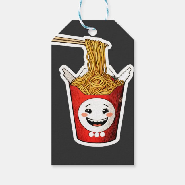 Etiquetas Para Regalos Fideos sonrientes (Anverso)