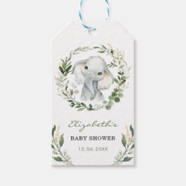 Etiquetas Para Regalos Fiesta Baby Shower Safari Greenery Gold Elephant