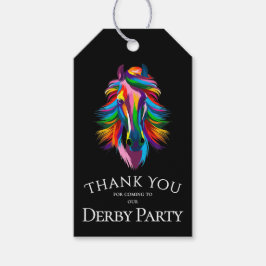 Etiquetas Para Regalos Fiesta Colorida del Derby de Caballos de Carreras