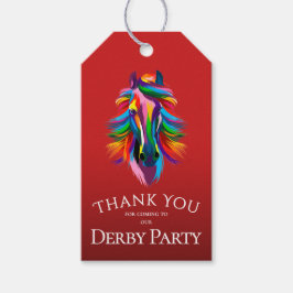 Etiquetas Para Regalos Fiesta Colorida del Derby de Caballos Rojos Favor