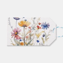 Etiquetas Para Regalos Fiesta de Acuarela de Flores Silvestres 'Hunny'