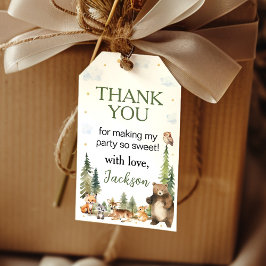 Etiquetas Para Regalos Fiesta de Animales de Bosque Woodland Gracias Etiq