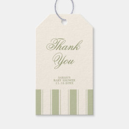 Etiquetas Para Regalos Fiesta de Baby Shower de Raya Verde Menta Clásica