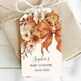 Etiquetas Para Regalos Fiesta de Baby Shower Floral Otoño Rústico Boho