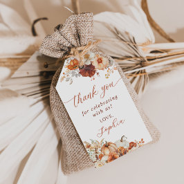 Etiquetas Para Regalos Fiesta de Bebé de Flor de Calabaza Otoño Boho