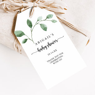 Etiquetas Para Regalos Fiesta de Bebé Eucalipto Verde Delicia
