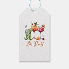 Etiquetas Para Regalos Fiesta de Cócteles de Verano con Bebidas Coloridas