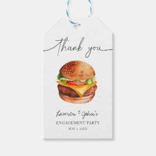 Etiquetas Para Regalos Fiesta de Compromiso Amor y Hamburguesas