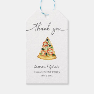 Etiquetas Para Regalos Fiesta de compromiso de amor y pizza