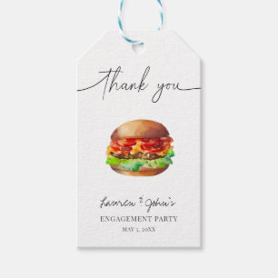 Etiquetas Para Regalos Fiesta de compromiso Love and Burgers