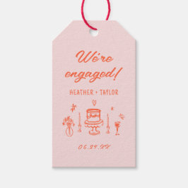 Etiquetas Para Regalos Fiesta de compromiso retro divertida y extravagant