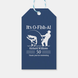 Etiquetas Para Regalos Fiesta de cumpleaños 50 del hombre es O-fish-al Fi